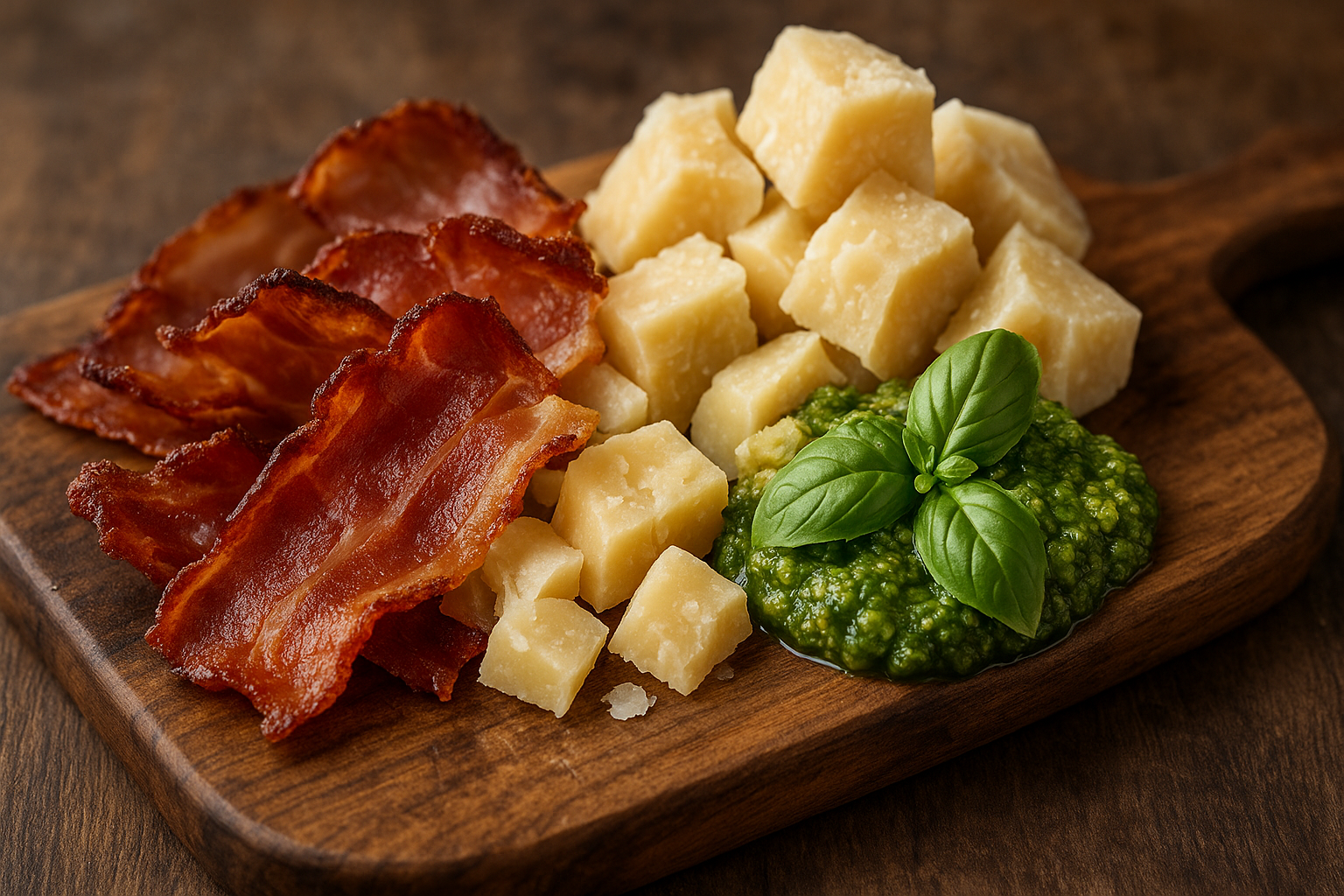 Bild mit Späck Käse und Pesto